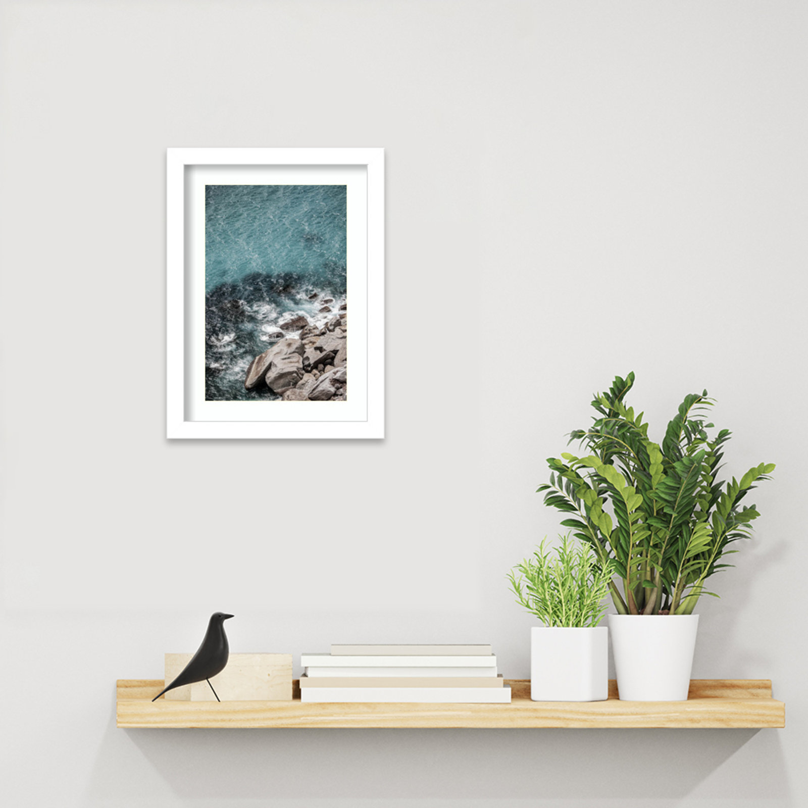 Pacetti "Aqua Sea Shores" Print, White, 13" H x 10" W
