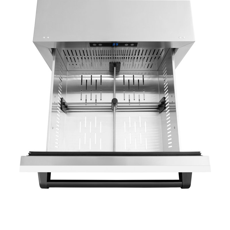 ZLINE Autograph Edition 24 in. Touchstone 168 Can Outdoor-Rated Dual Refrigerator Drawer with Doors and Handles
