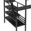 Structure de lit mezzanine en métal avec bureau, aucun sommier nécessaire, simple, noir