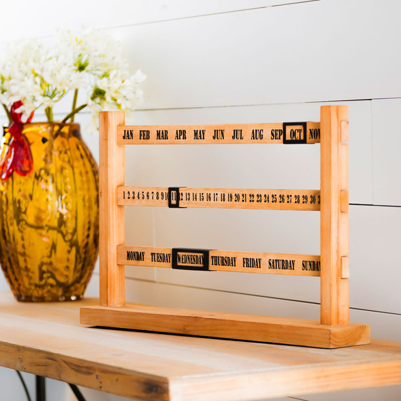 Calendrier perpétuel en bois