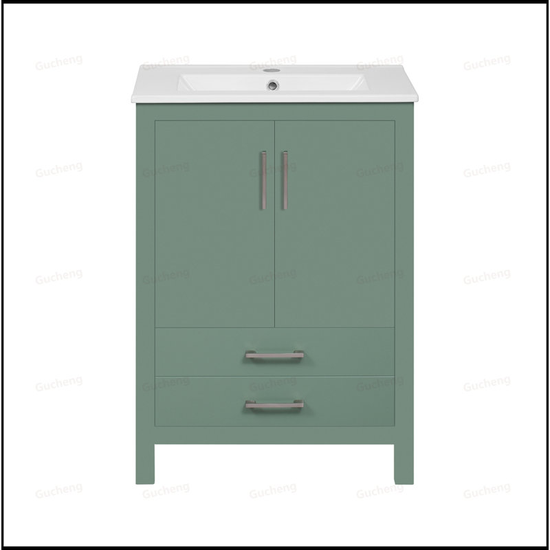 Meuble-lavabo à fermeture en douceur 24 po avec lavabo en céramique