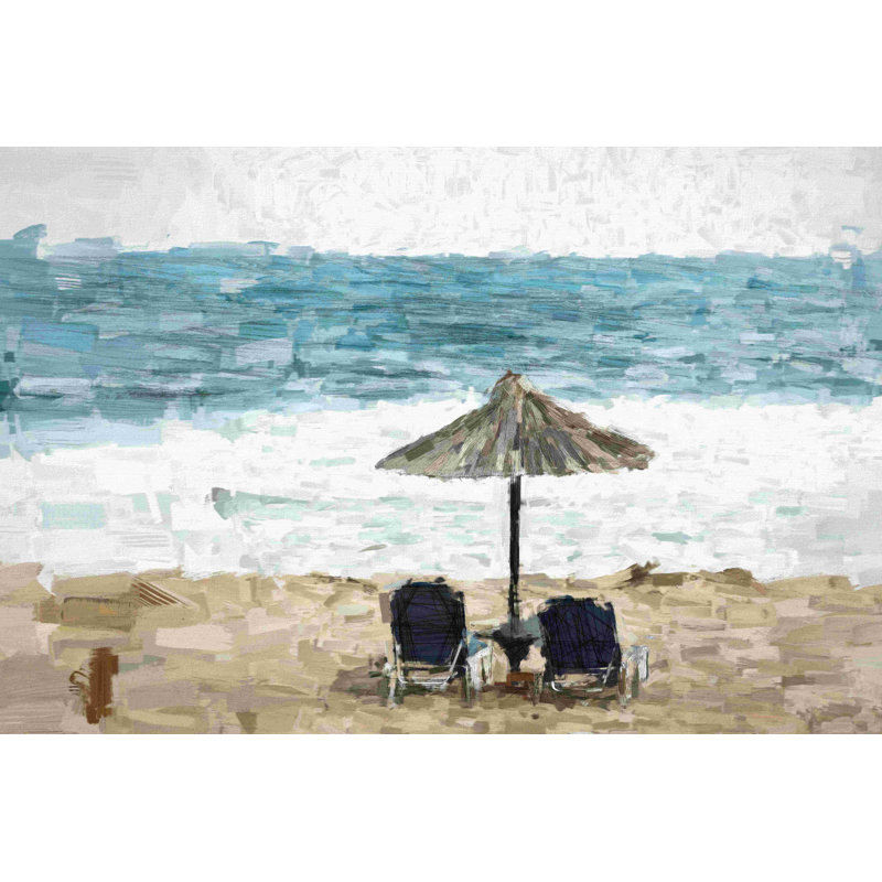 " Chairs And Umbrella ", 8" H x 12" W  