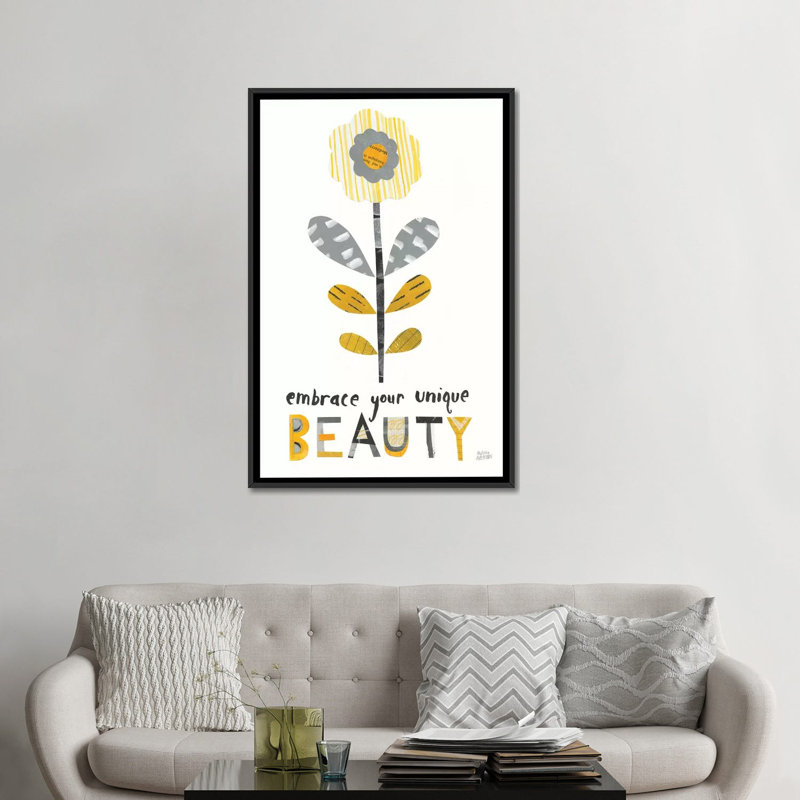 « fleuri boldly ii », impression sur toile tendue, H 48 po x l 32 po x P 1,5 po, Toile avec cadre flottant noir, Pas de tapis