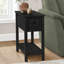 Table d'appoint, 2 niveaux, bout, lampe, table de chevet, table d'appoint, étroit, petit, tiroir de rangement, chambre à coucher