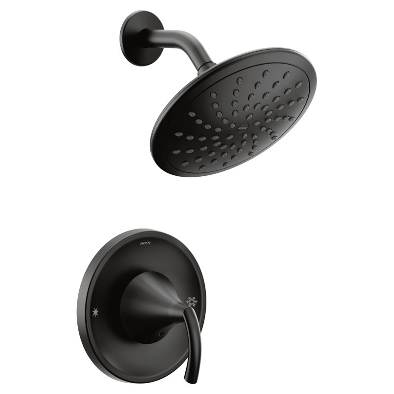 Robinet de douche à pression équilibrée avec poignée levier Glyde, Noir mat