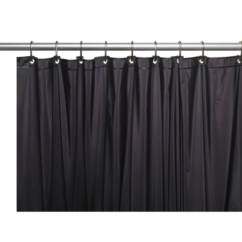 Doublure de douche simple en vinyle magnétisé robuste Ianthe, Noir, 72" H x 70" W
