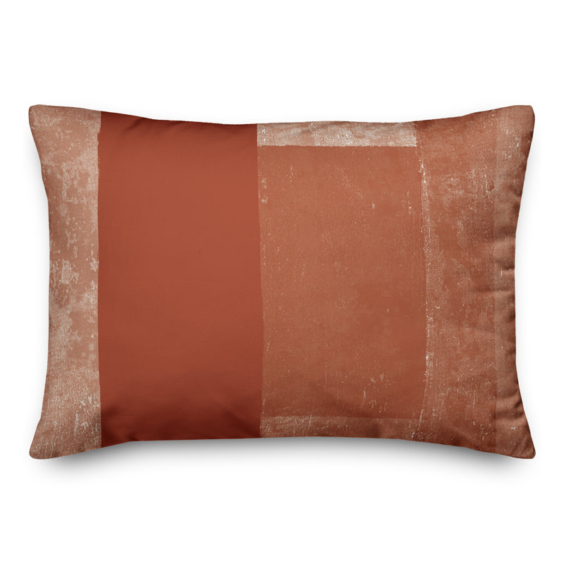  Coussin intérieur / extérieur géométrique, Orange / Rouge