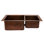 33" Hammered Copper Kitchen 60/40 Double Basin Sink with Matching Drains, and Accessories