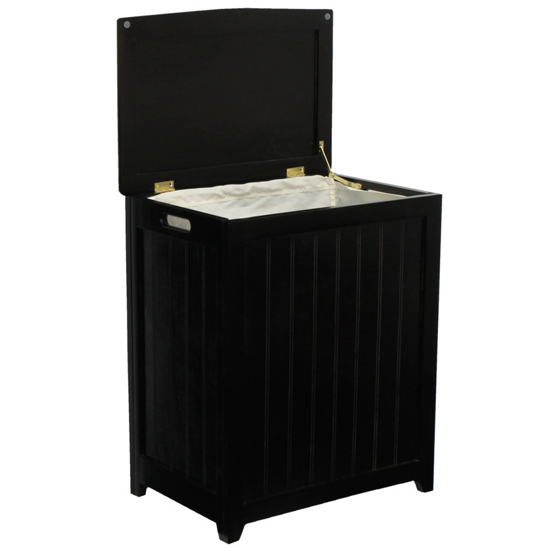 Cabinet Laundry Hamper with Handles, Black