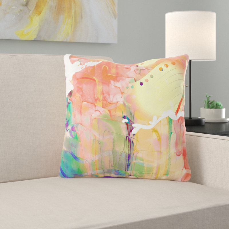 Housse et insert de coussin carré Wahkon Watercolor, Microsuède, Intérieur