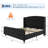 Bed Frame with Deep Button Tufted Wingback Headboard and Footboard, Velvet Upholstered Platform Bed Frame, No Box Spring Needed, Easy Assemble-1481038955-1481038956