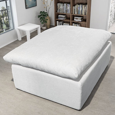 Non - Assemblage modulaire blanc modulaire, velours côtelé, méridienne pour chambre à coucher avec rehaussement de l'ambiance, décoration intérieure confortable