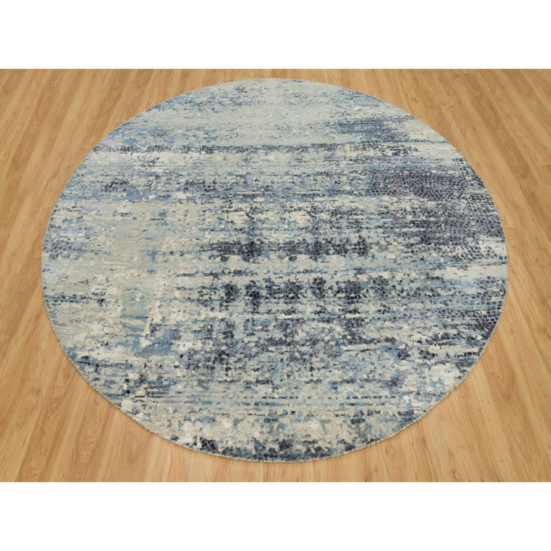 Tapis unique gris 9 pi x 9 pi Sazmin
