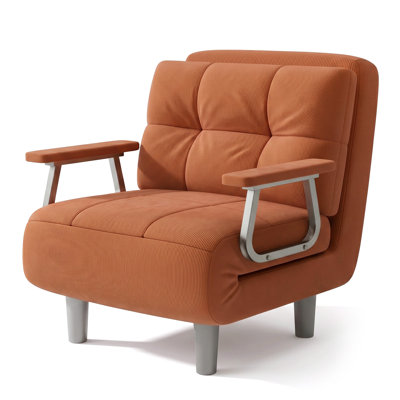 Folding Sofa Bed, Convertible Chair Bed, 5-in-1 Adjustable Backrest Lounge Chair, Sponge Padded Upholstered Sleeper Furniture for Small Space Apartment Office Bedroom