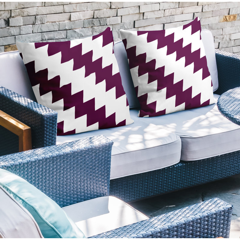 Coussin décoratif intérieur / extérieur, L 19 po x H 19 po, Mauve