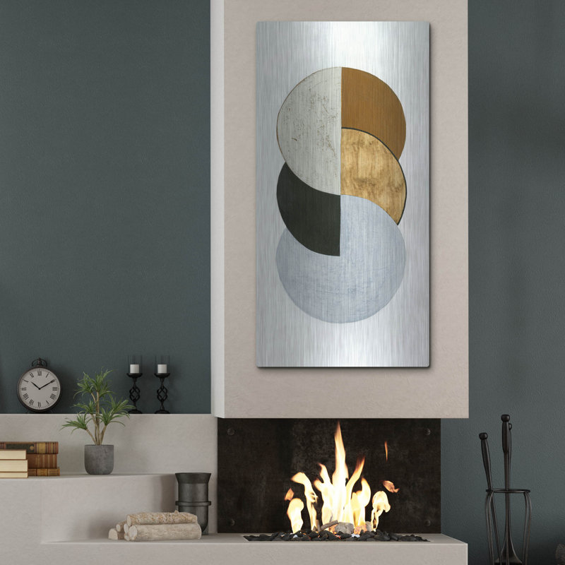 «Stacked Coins I» par Grace Popp, H 48 po x l 24 po