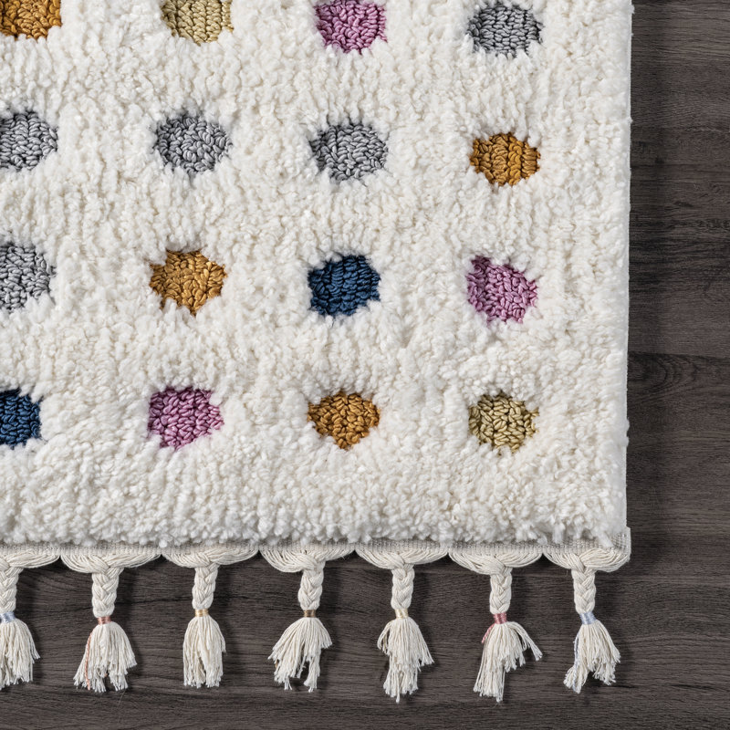 Tapis ivoire à poils longs Weishaar, Tapis de couloir 2 pi 8 po x 8 pi 8 po