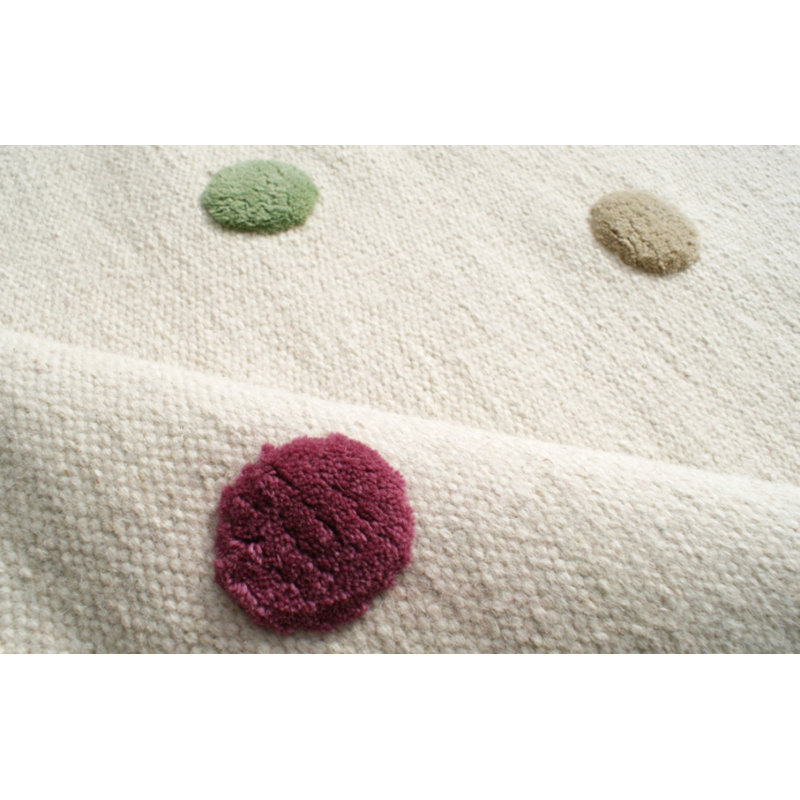 Polka Dots Wool Hand Woven Area Rug, Rectangular 160 x 230cm