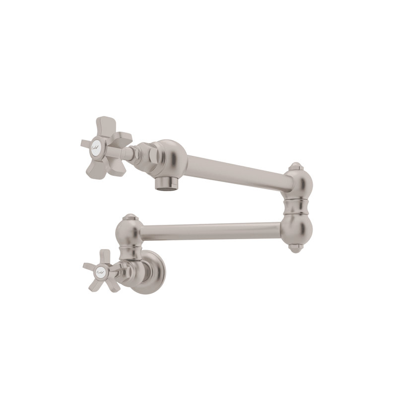 Country Pot Filler, Satin Nickel, Five Spoke Handles
