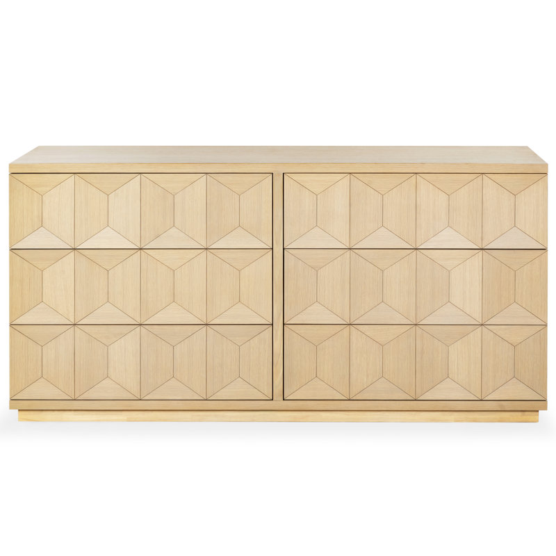 Deziree Wood 6 Drawer Dresser, Natural