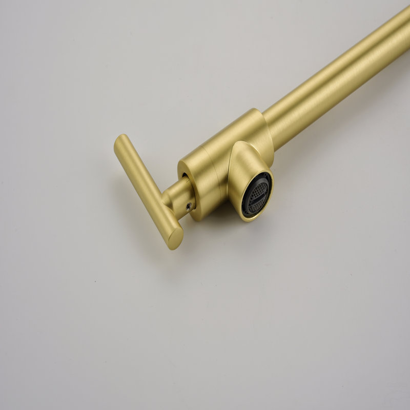 Pot Filler Faucets Both Hot Cold Water Wall Faucet Brass Faucets Kitchen Folding Kitchen Faucets Commercial Sink Faucet 3 Handles 2 Holes  Joint Swing Arm Faucets