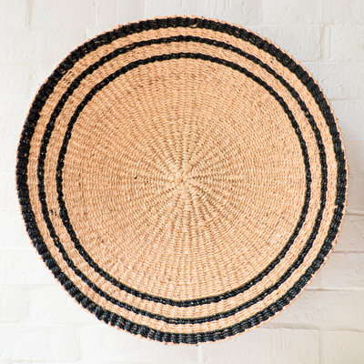Large Black Round Wall Baskets 18"