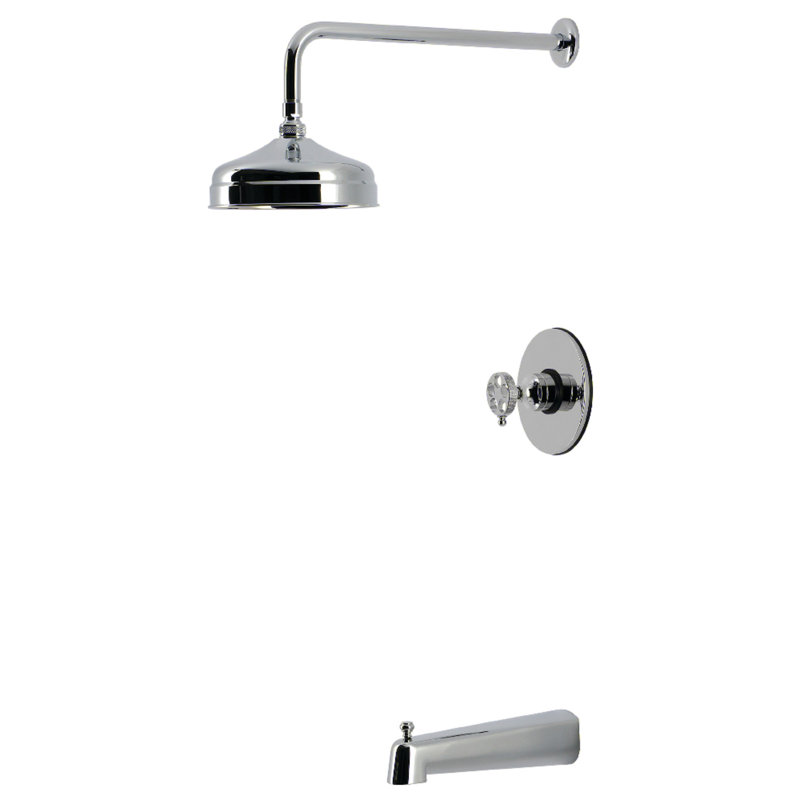 Kingston Brass Webb Single-Handle Pressure Balanced Tub and Shower Faucet, Polished Chrome