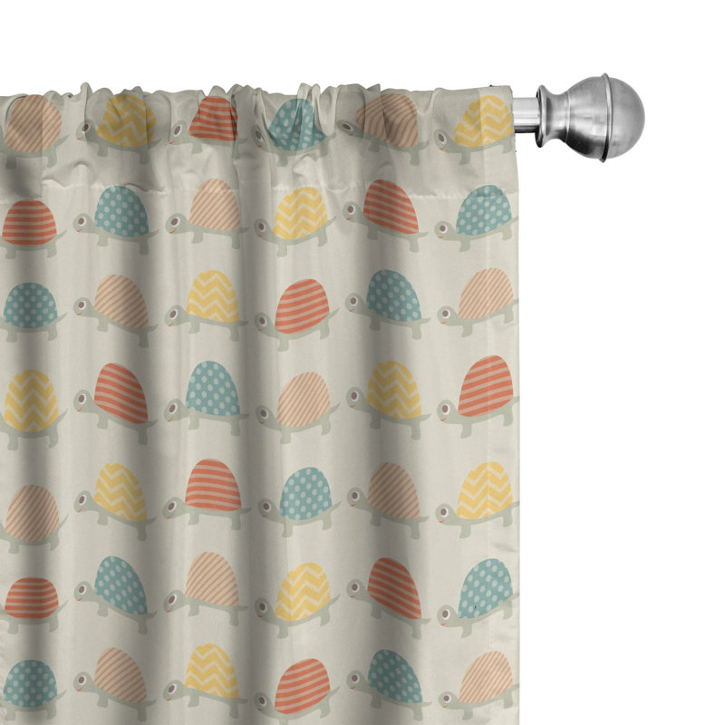 Turtle Semi-Sheer Rod Pocket Curtain Panels, 28" x 84"