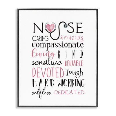 «Nurse Inspirational» par Elizabeth Tyndall - impression d'art textuel
