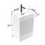 Meuble-lavabo sur pied moderne en velours blanc rayé, lavabo en céramique, 1 porte et tiroir de rangement, matériau E1, doux, ensemble avec tiroir, finition, quincaillerie