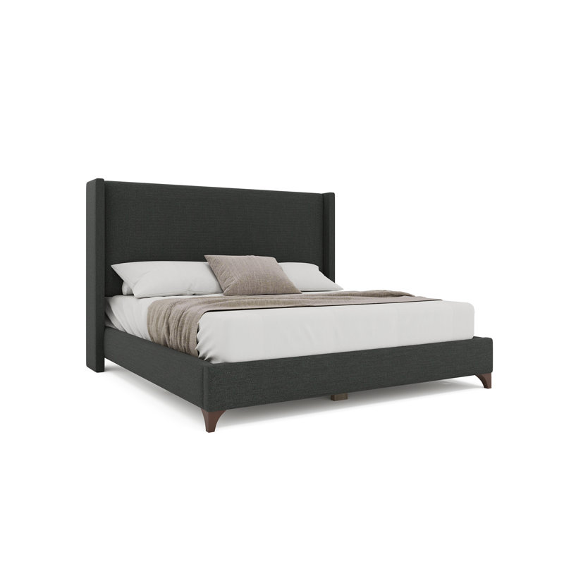 Lit tapissier Miliyah , Revolution® gris anthracite, Très grand lit