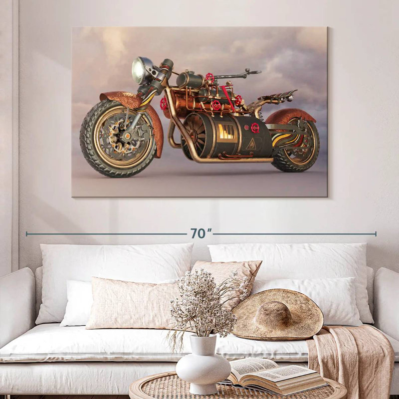Mehar Steampunk Motorcycle, 34" H x 51" W