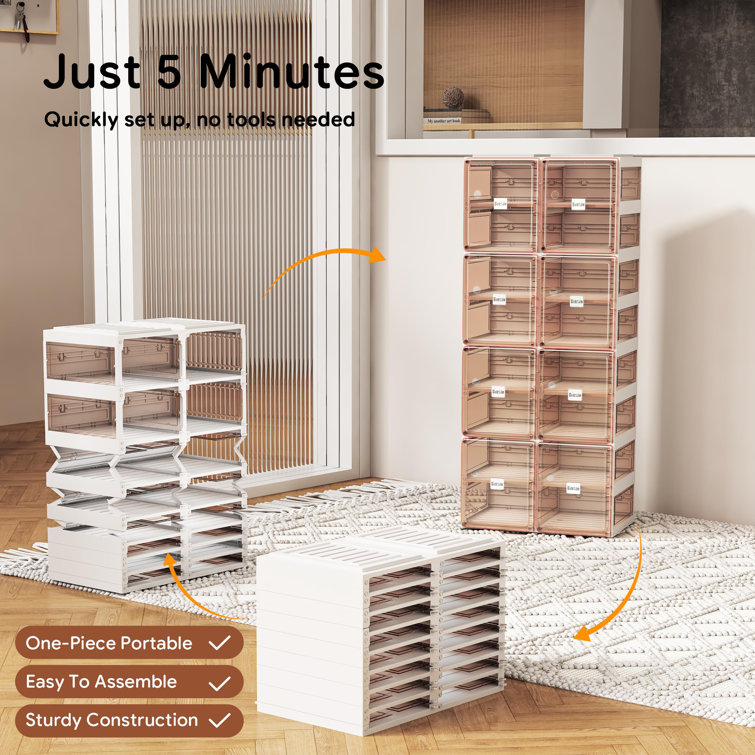 Stackable Vertical 5 Drawers Storage Cabinet Clothes Storage Box