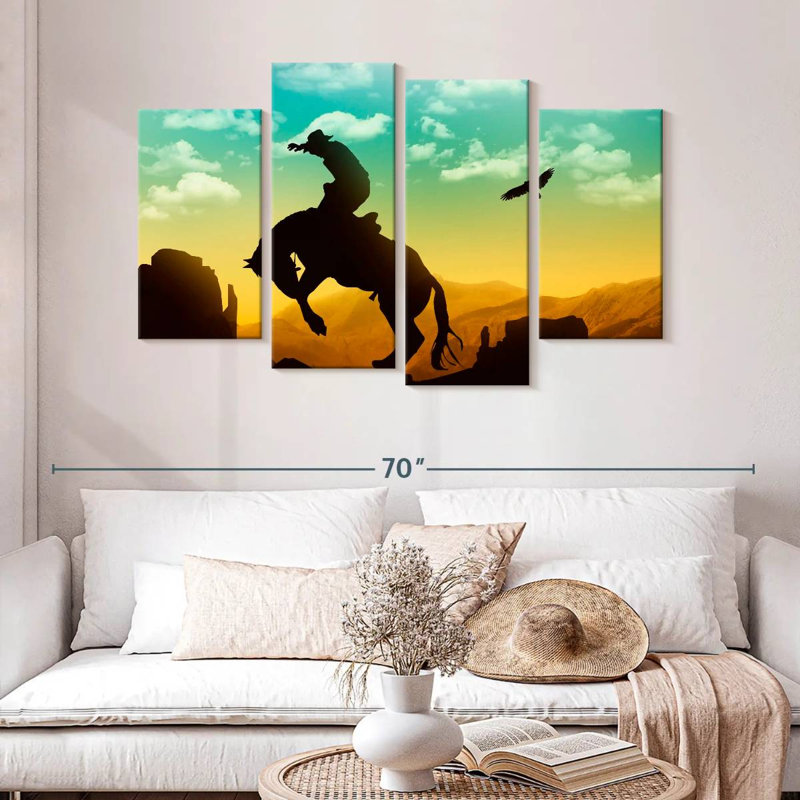 Lelar Eagle And Cowboy, 32" H x 52" W