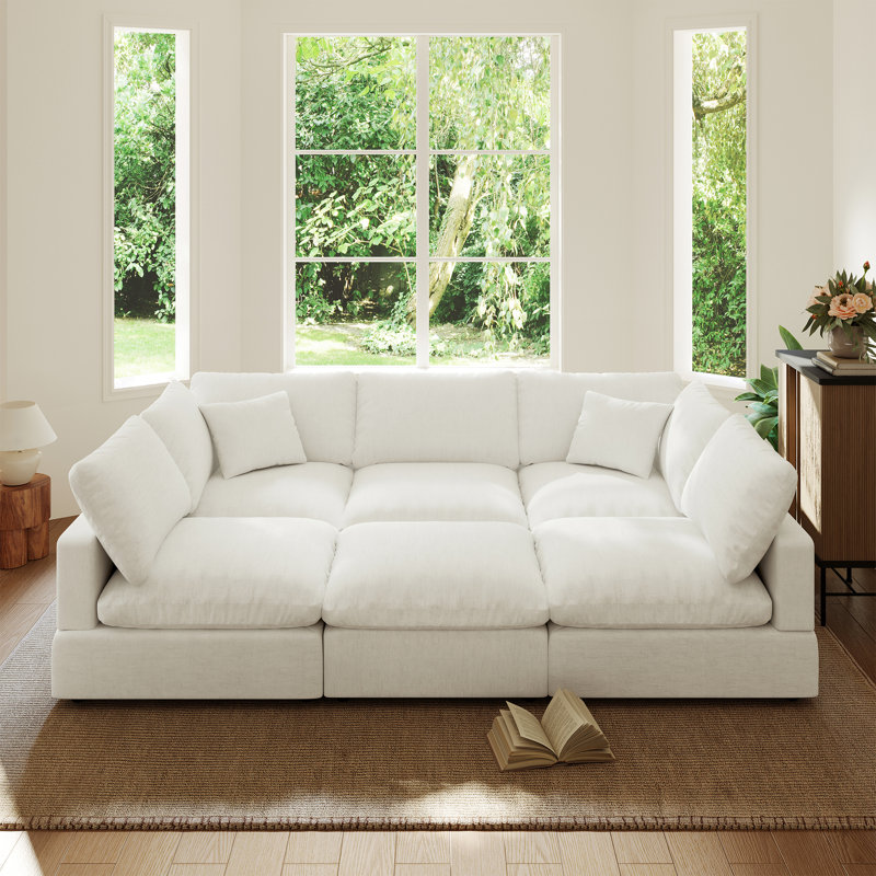 Canapé rembourré, canapé modulaire Cloud Couch, Crème, crème