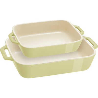 Staub Ceramique Rectangular Baking Dish Set Macaron 2 Piece
