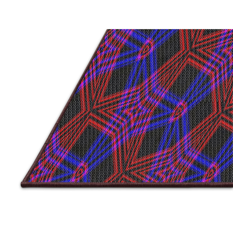 Tapis mauve / bleu Power Loom, Rectangle 7 pi x 9 pi