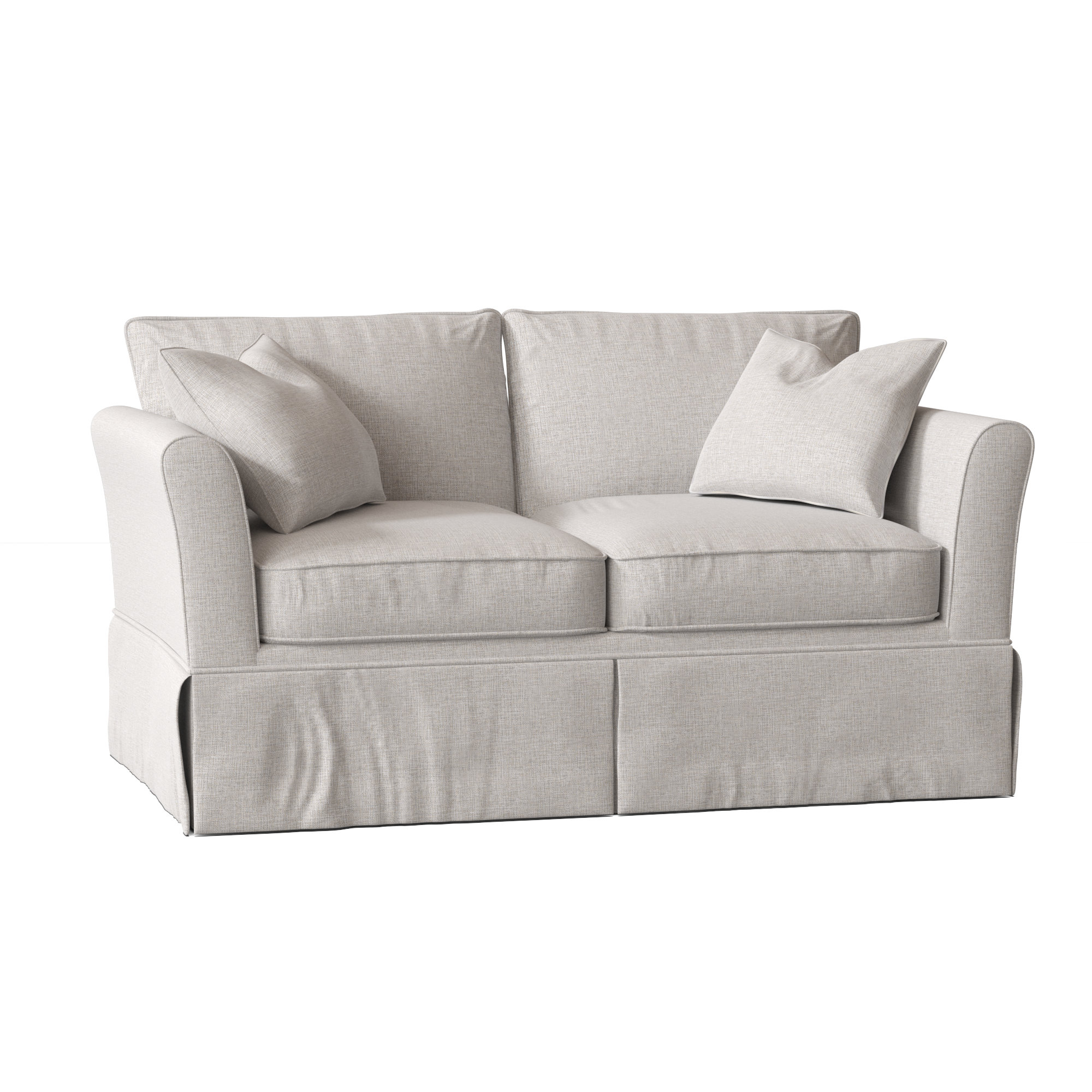 Shelby 60'' Upholstered Loveseat, Drusky Ivory Sustain® Basketweave