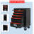Multi-function 5-drawer Tool Trolley - Powder-coated Steel With Ball Bearings & Parking Brakes, Red & Black