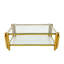 Ensemble de table basse moderne en acier inoxydable (ensemble de 3), plateau de table en verre trempé transparent double couche, table basse et deux tables de bout 3 pièces pour le bureau à domicile