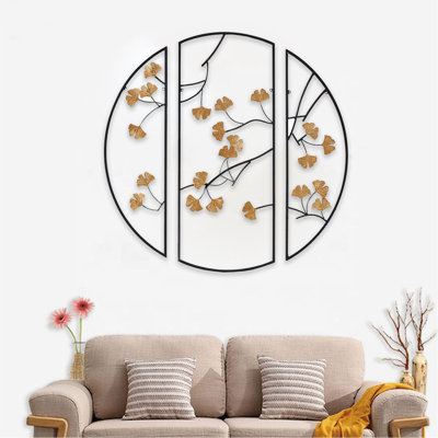 Ensemble de 3 décorations murales Gingko 