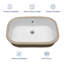 Lavabo de salle de bain encastrable rectangulaire en céramique blanche avec trop-plein 22 "L x 15" L 22 "