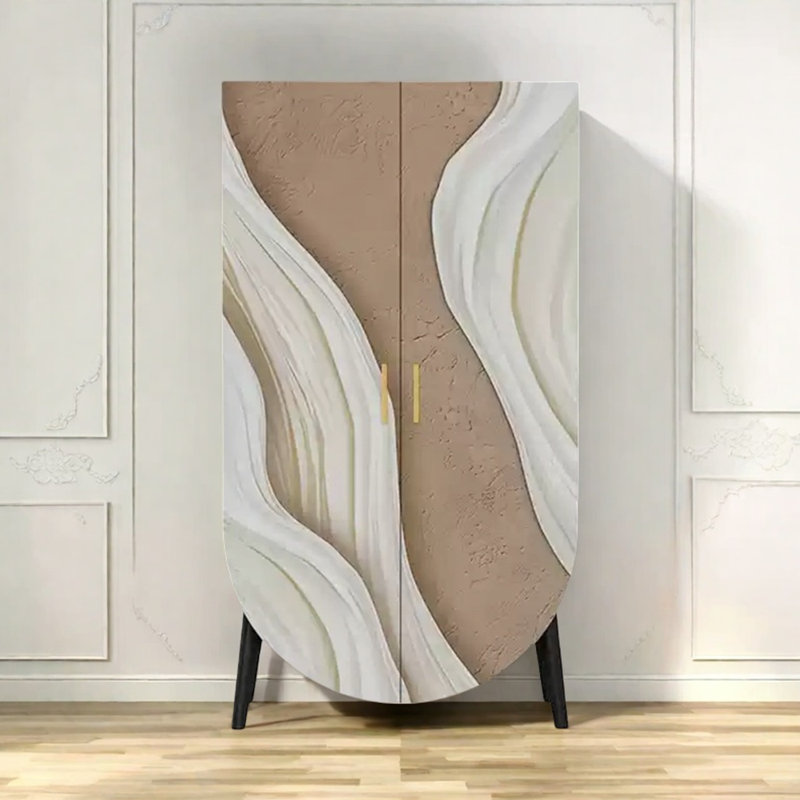 Armoire de rangement moderne à double porte, Brun / Noir