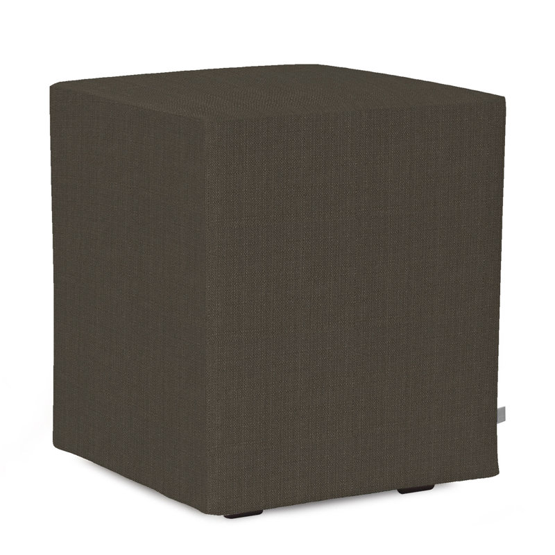 Alyssia Box Cushion Ottoman Slipcover, Charcoal