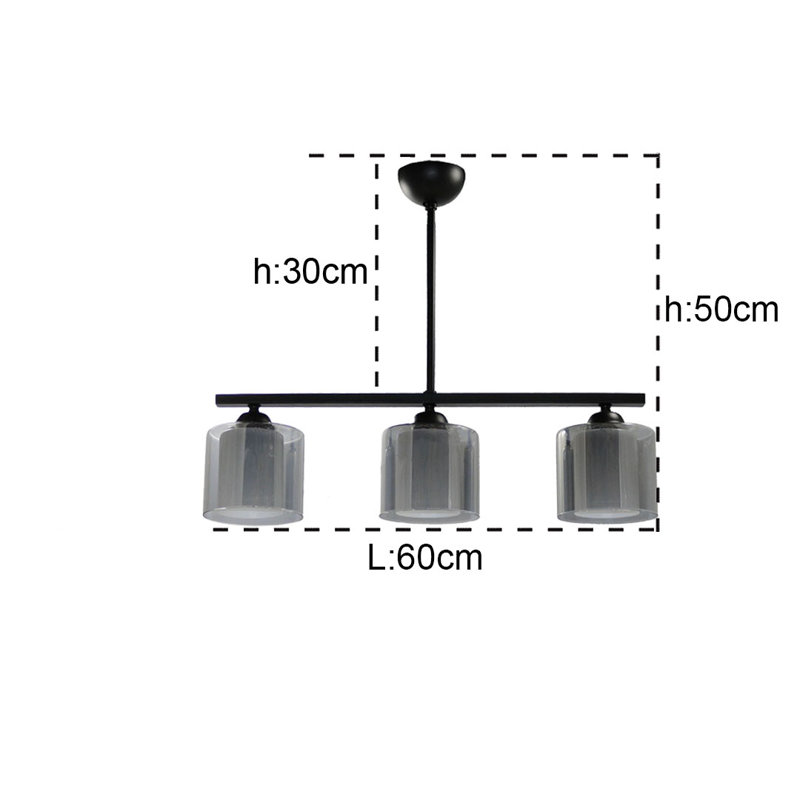 Aadham 3 - Light Pendant, Grey, Black