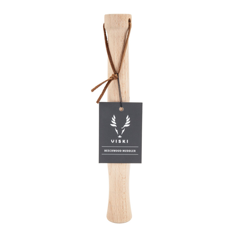Beechwood Professional Cocktail Muddler with Faux Leather Strap