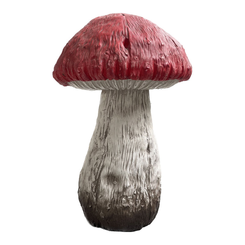 Mushroom Statue Red Cap 15"