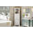 White Triangle Tall Cabinet With 3 Drawers And Adjustable Shelves For Bathroom, Kitchen Or Living Room, MDF Board With Painted Finish-399876488