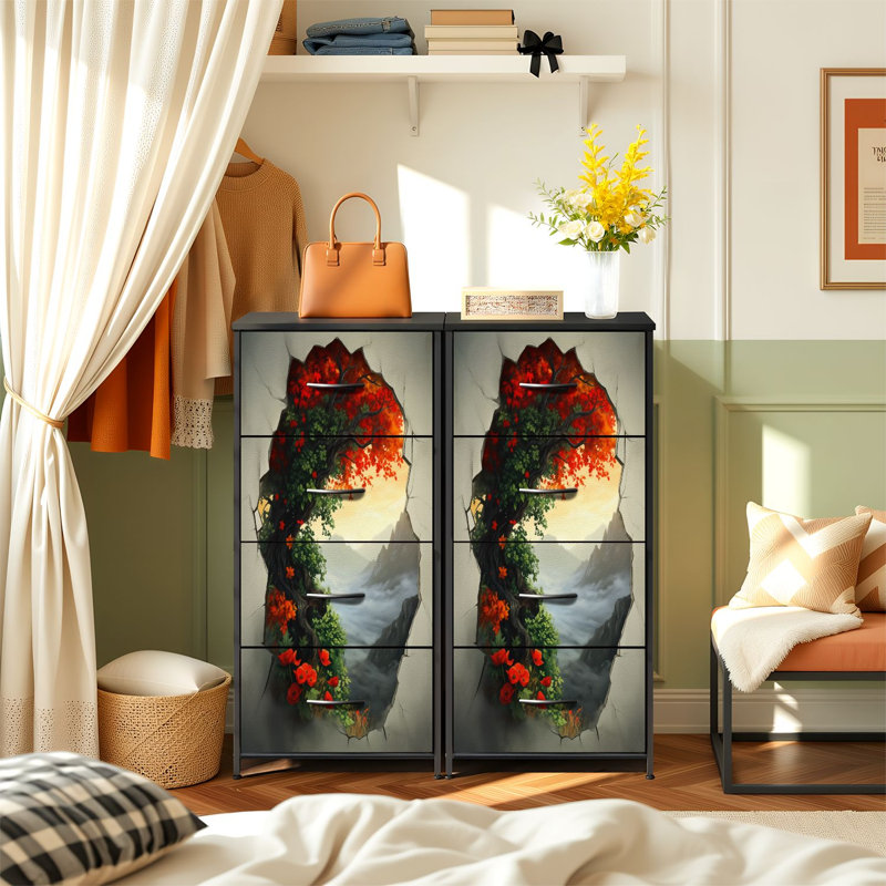 Commode pour la chambre à coucher avec 4 tiroirs de rangement