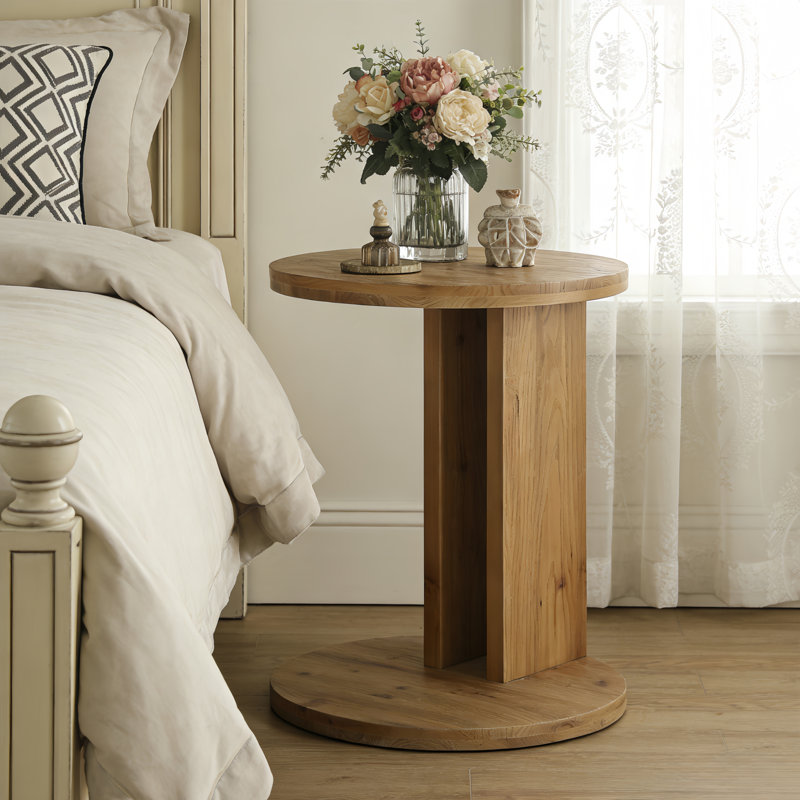Table de chevet ronde en forme de C pour chambre à coucher 19,68 po